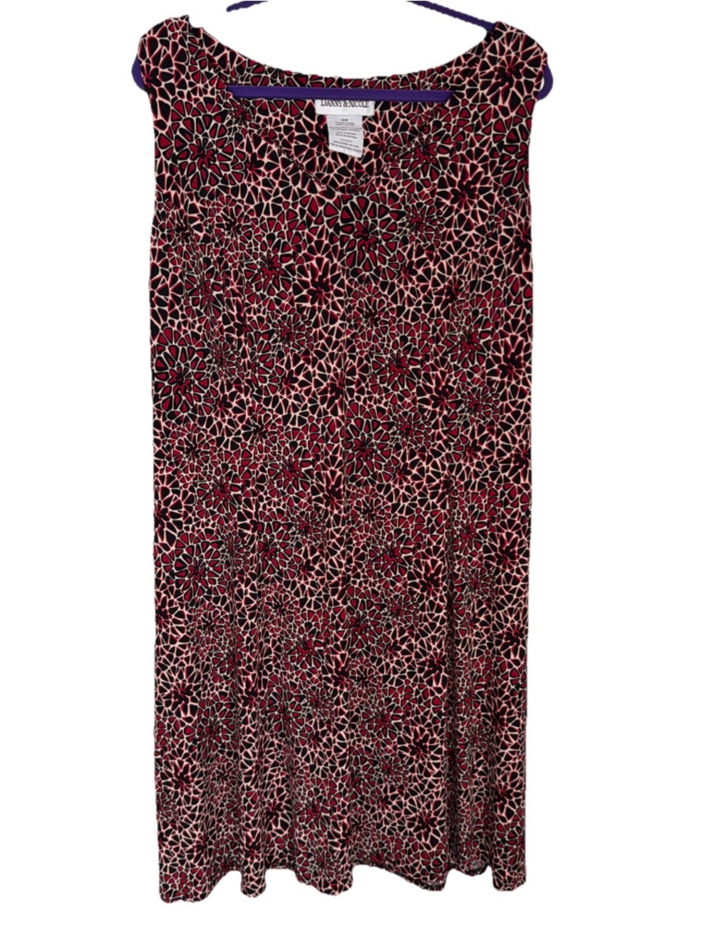 Danny & Nicole Floral Print Dress Size 18W Stretch Midi Dress Women